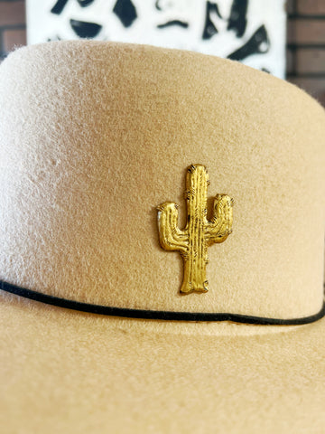 Cactus Brass Patina Hat Pin