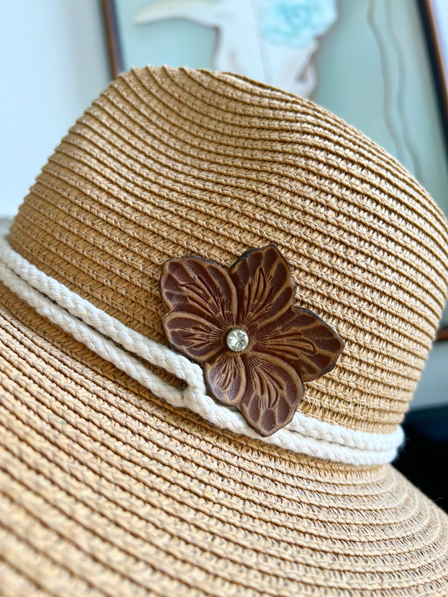 Tooled Leather Hat Pin