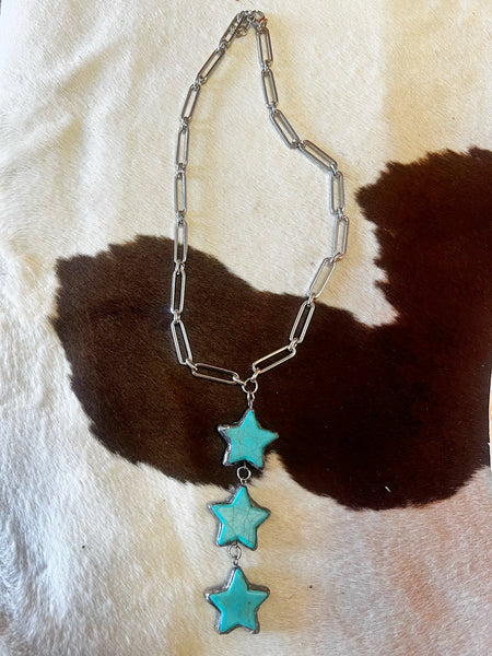 3 Star Soldered Turquoise Stone Choker