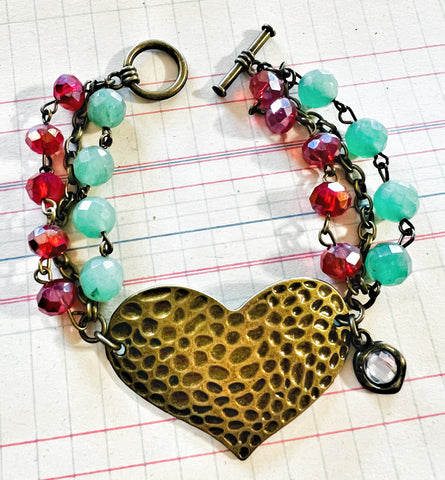 Heart Triple Strand Bracelet