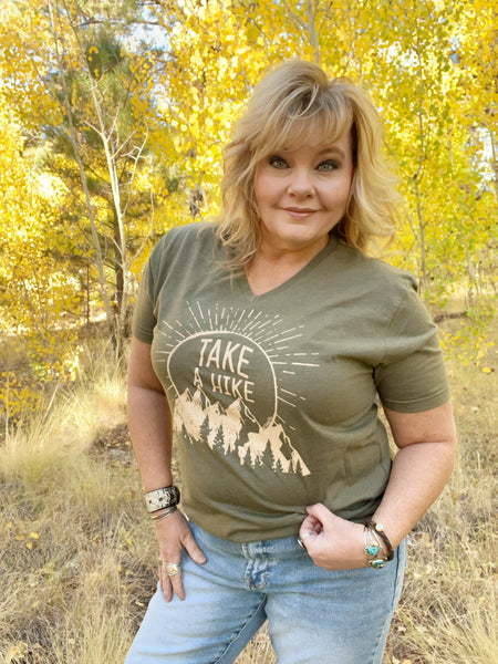 Take A Hike Unisex Vneck T-shirt