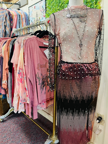 Ombré Sequin Midi Skirt