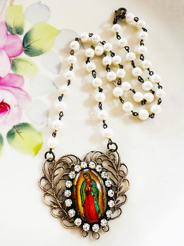 Guadalupe Charm Filigree Necklace