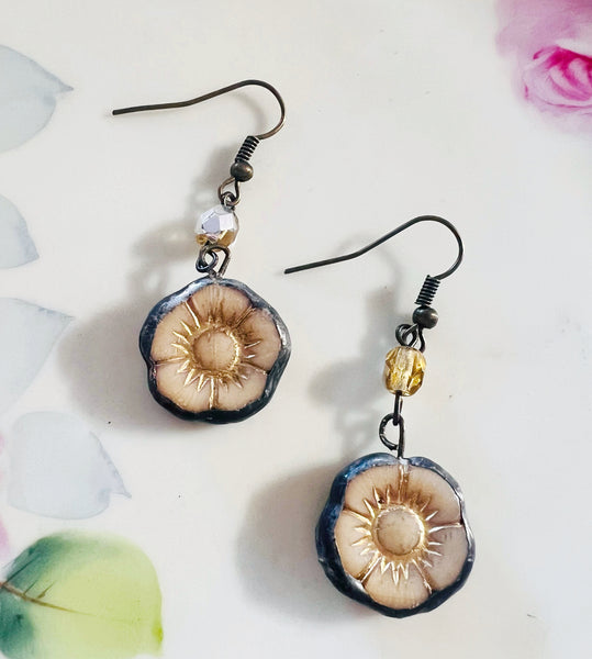 Soldered Flower Bead Earrings