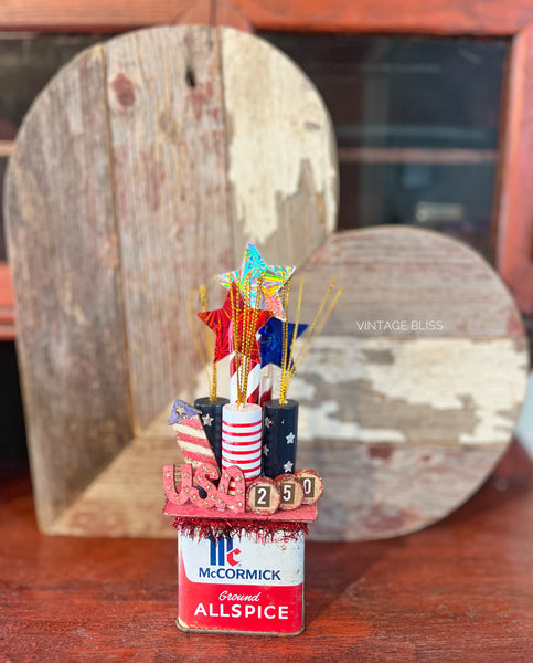 4th of July Tin Mini Decor Firecracker