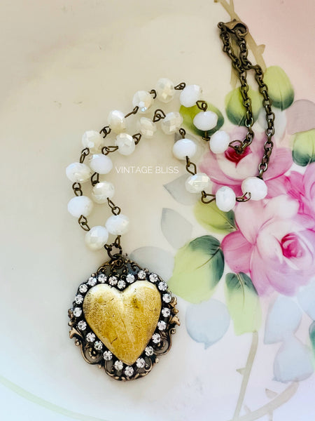 Heart of Gold Filigree Necklace