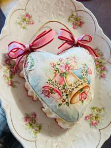 Vintage Paper Heart Wall Hanging