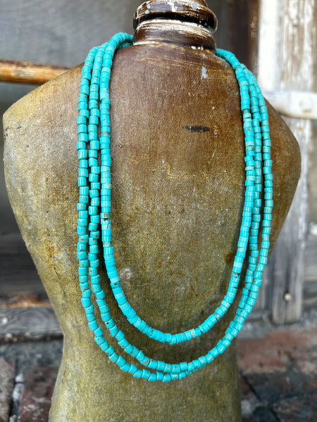 Genuine Turquoise Heishi Beaded Necklace