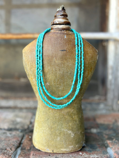 Genuine Turquoise Heishi Beaded Necklace