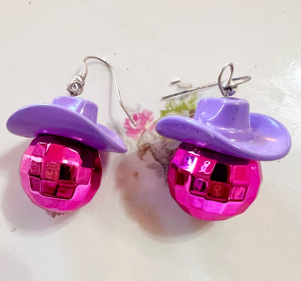 Stagecoach Cowgirl Disco Ball Earrings