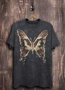 Boho Butterfly Unisex Mineral Wash Tshirt