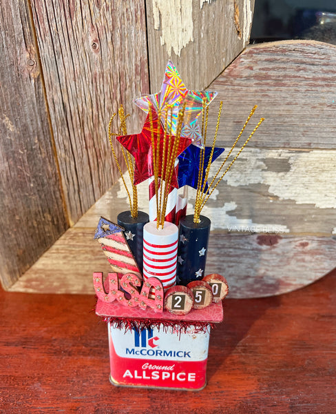 4th of July Tin Mini Decor Firecracker