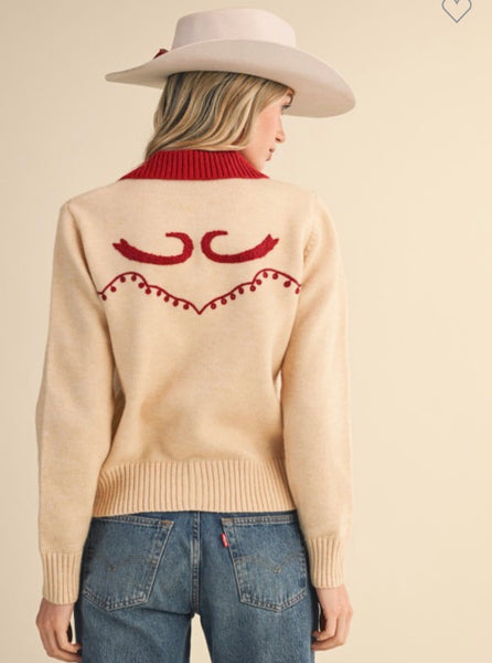 Western Design Sweater Cardigan
