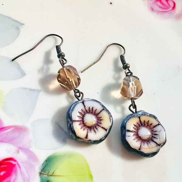 Soldered Flower Bead Earrings