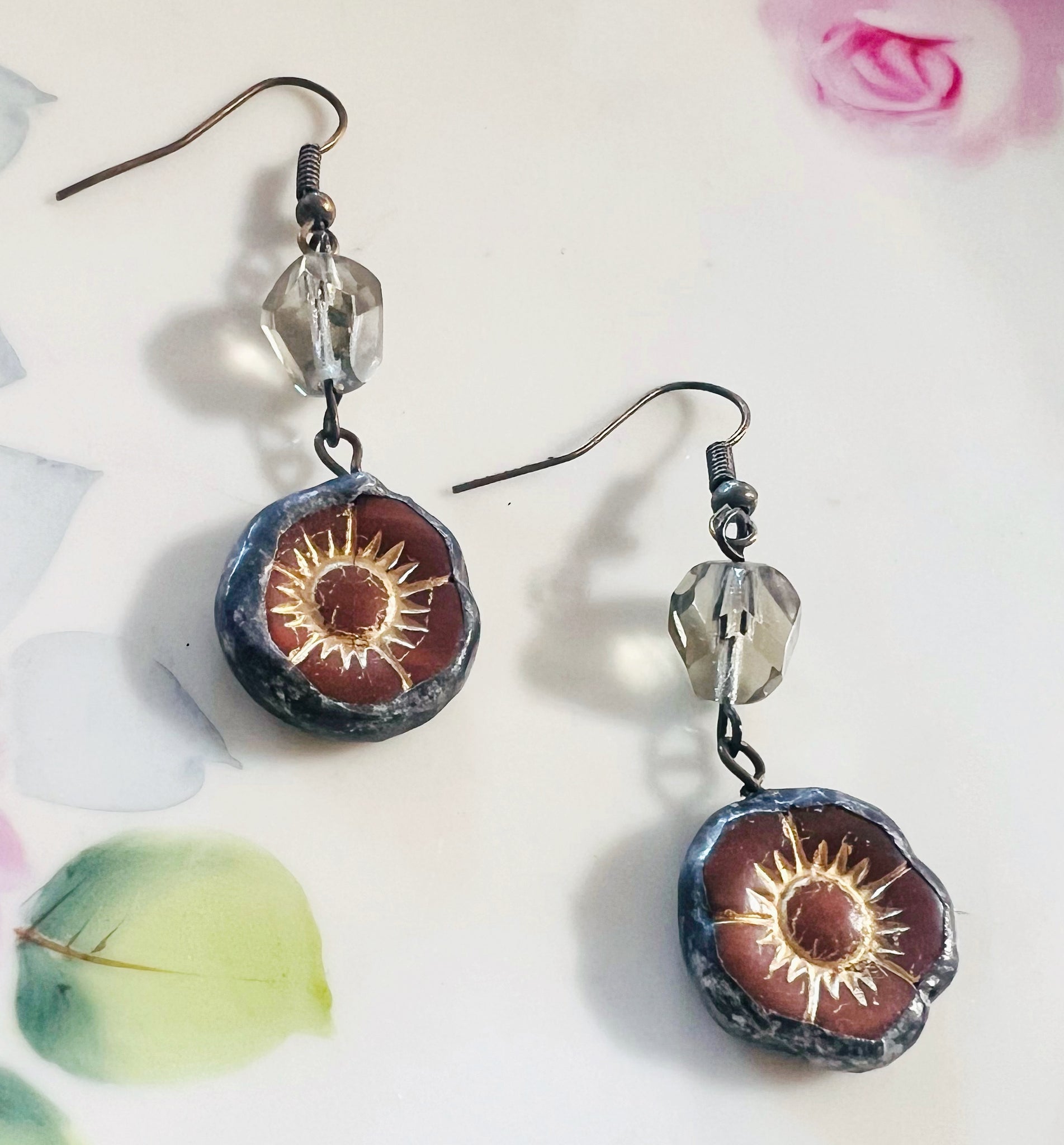 Soldered Flower Bead Earrings