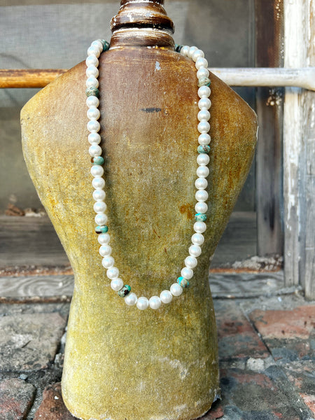 Impression Jasper and Glass Pearl Beaded Necklace
