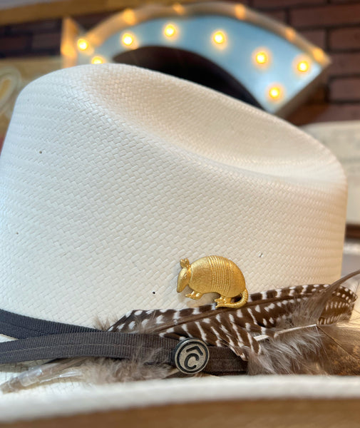 Brass Patina Armadillo Hat Pin Hat Bar