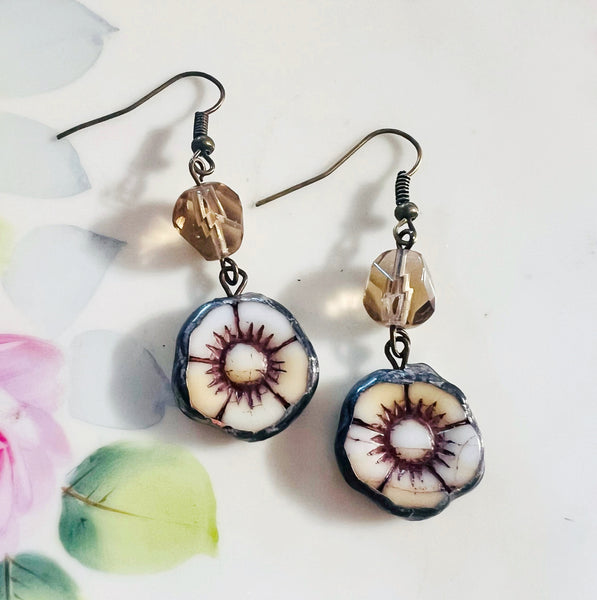 Soldered Flower Bead Earrings