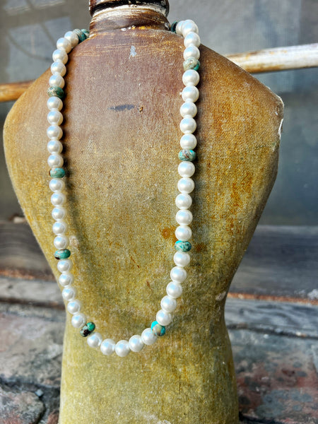 Impression Jasper and Glass Pearl Beaded Necklace