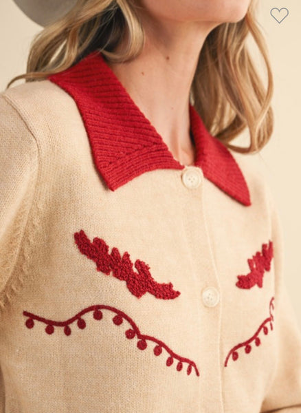 Western Design Sweater Cardigan
