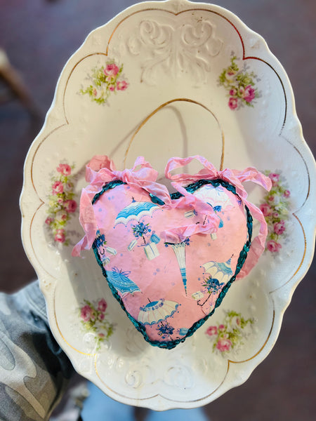 Vintage Paper Heart Wall Hanging