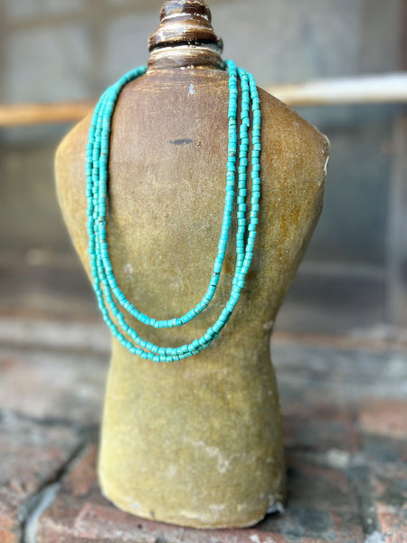 Genuine Turquoise Heishi Beaded Necklace