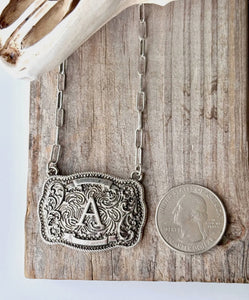 Buckle Bunny Initial Western Necklace