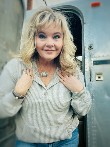 Cozy Thermal Henley Knit Top