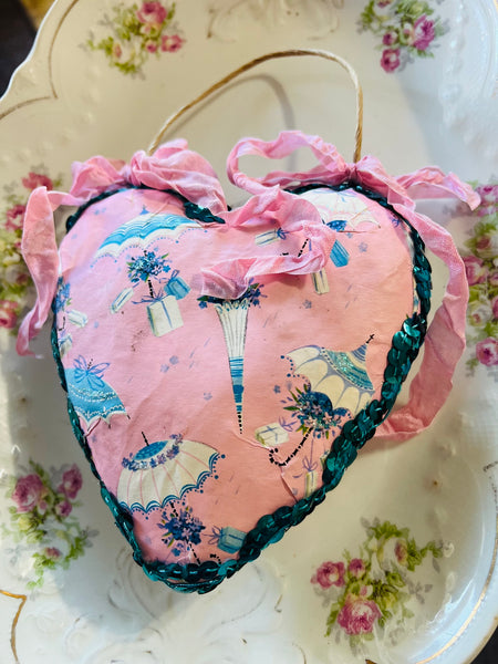 Vintage Paper Heart Wall Hanging