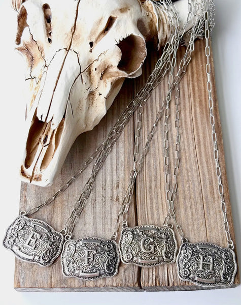 Buckle Bunny Initial Western Necklace