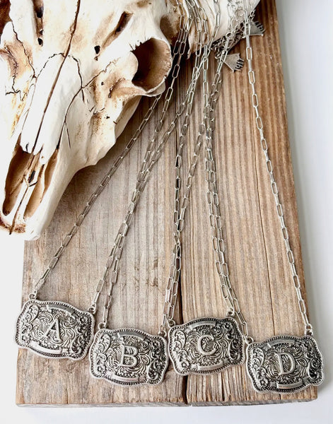 Buckle Bunny Initial Western Necklace