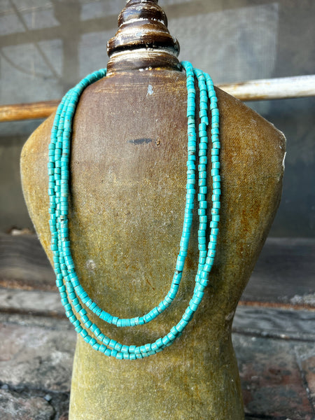 Genuine Turquoise Heishi Beaded Necklace