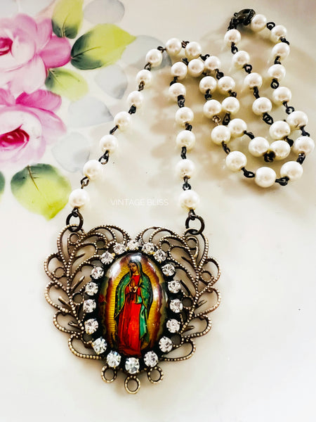 Guadalupe Charm Filigree Necklace