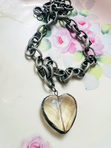 Soldered Crystal Heart Necklace