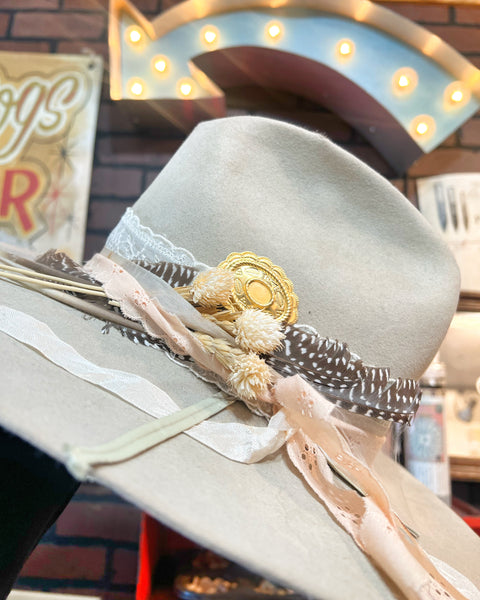 Brass Patina Concho Hat Pin