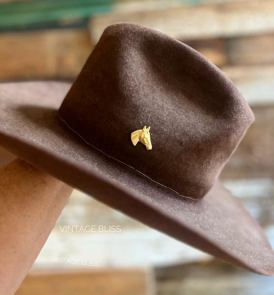 Brass Patina Small Horse Hat Pin