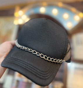Large Link Silver Hat Chain