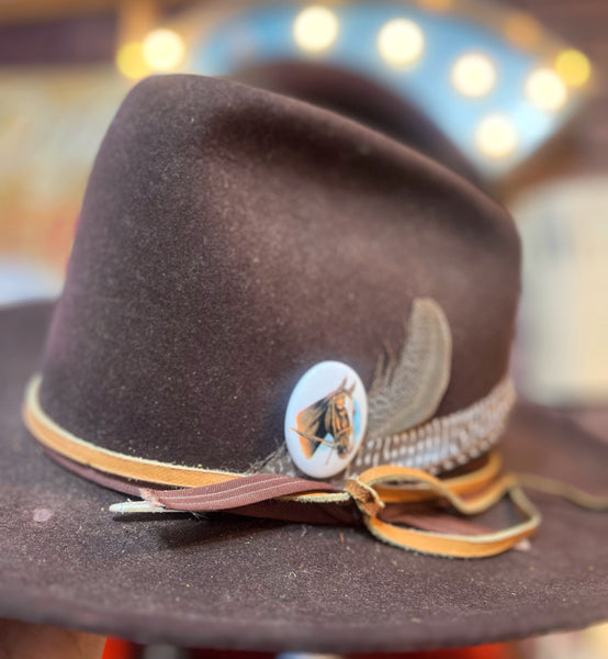 Horse Head Cameo Western Hat Pin
