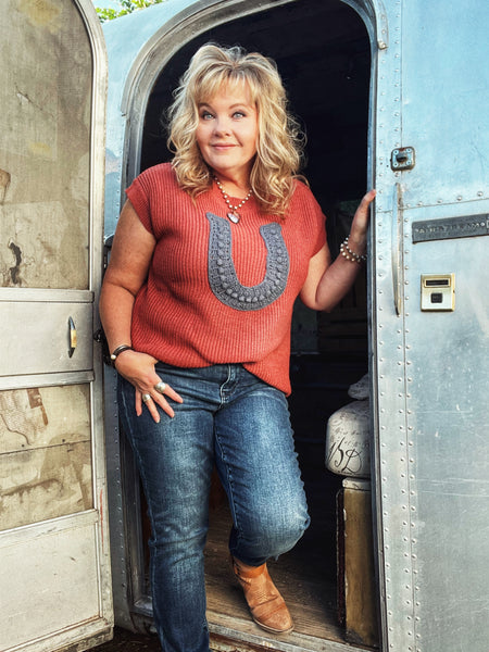 Western Rodeo Horseshoe Sweater