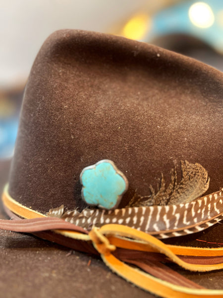 Soldered Turquoise Flower Stone Hat Pin