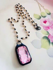Pretty in Pink Soldered Crystal Necklace