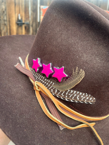 Pink Howlite Soldered Star Hat Pin