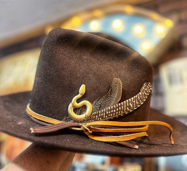 Brass Patina Snake Hat Pin