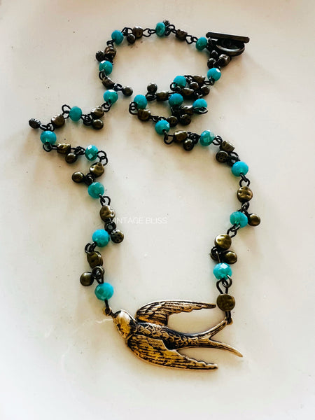 Fly Away Sparrow Choker Style Necklace