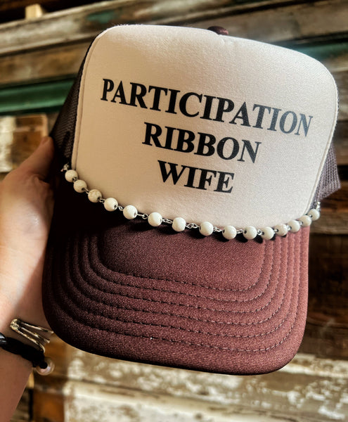 White Howlite Beaded Silver Hat Chain