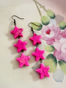 Pink Falling Stars Earrings