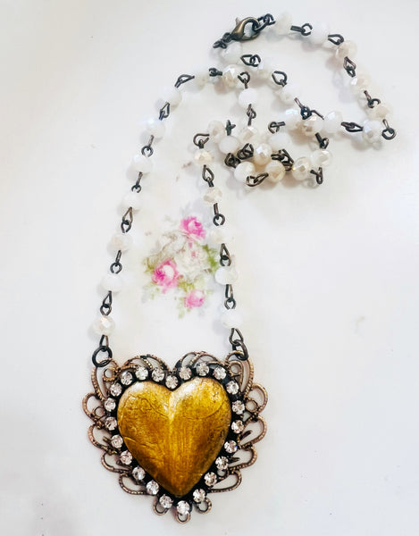 Heart of Gold Filigree Necklace