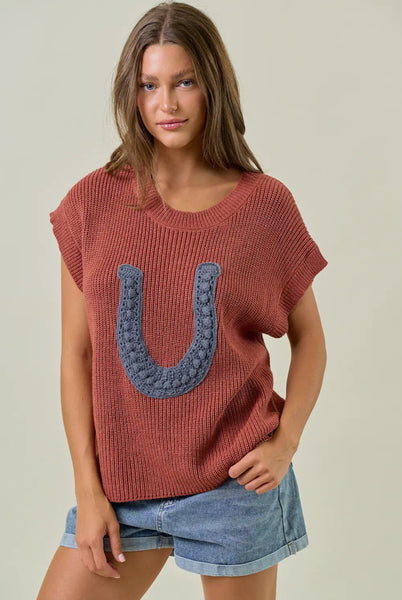 Western Rodeo Horseshoe Sweater