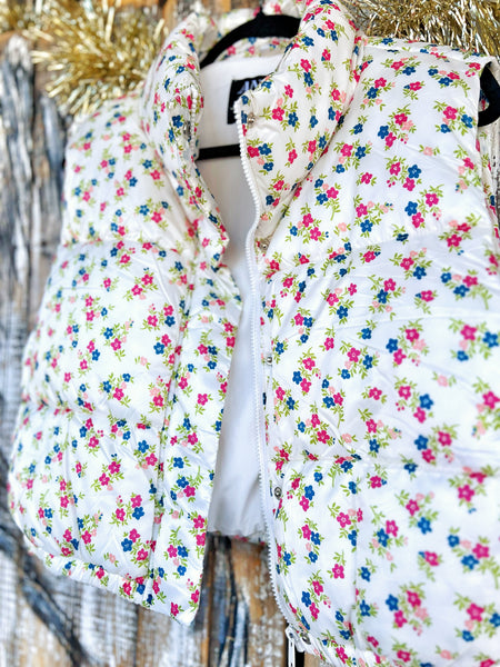 Fancy Floral Puffer Vest