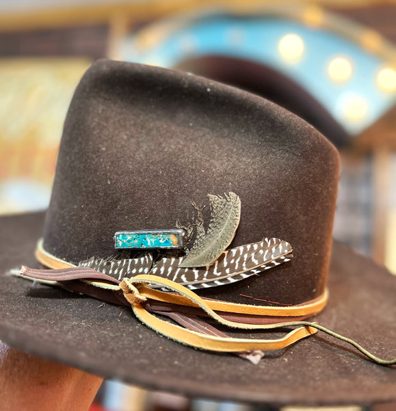Turquoise Hematite Soldered Stone Bar Hat Pin